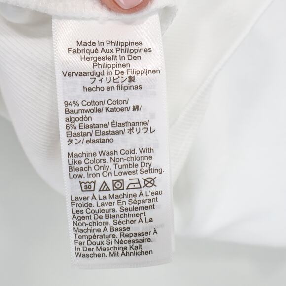 J.Crew Factory Short Sleeve Ribbed Boatneck Tee White Size Large NWT - Picture 6 of 7